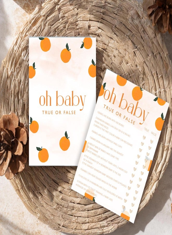 ISOVF Orange Theme Baby Shower Games -Double-Sided Baby Prediction and Advice Game & Oh Baby True Or False Games, A Little Cutie is on The Way Gender Neutral Party and Supplies-(K01) - Image 5